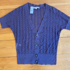 Ann Taylor Loft Short Sleeve Button-Down Cardigan
